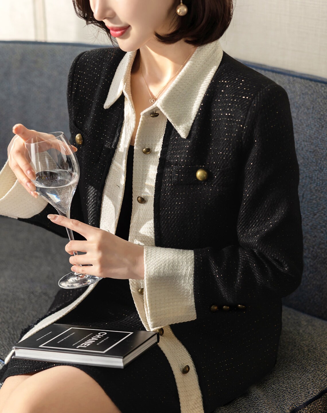 Elegant Tweed Jacket / Korean Style Classic Tweed Jacket Etsy