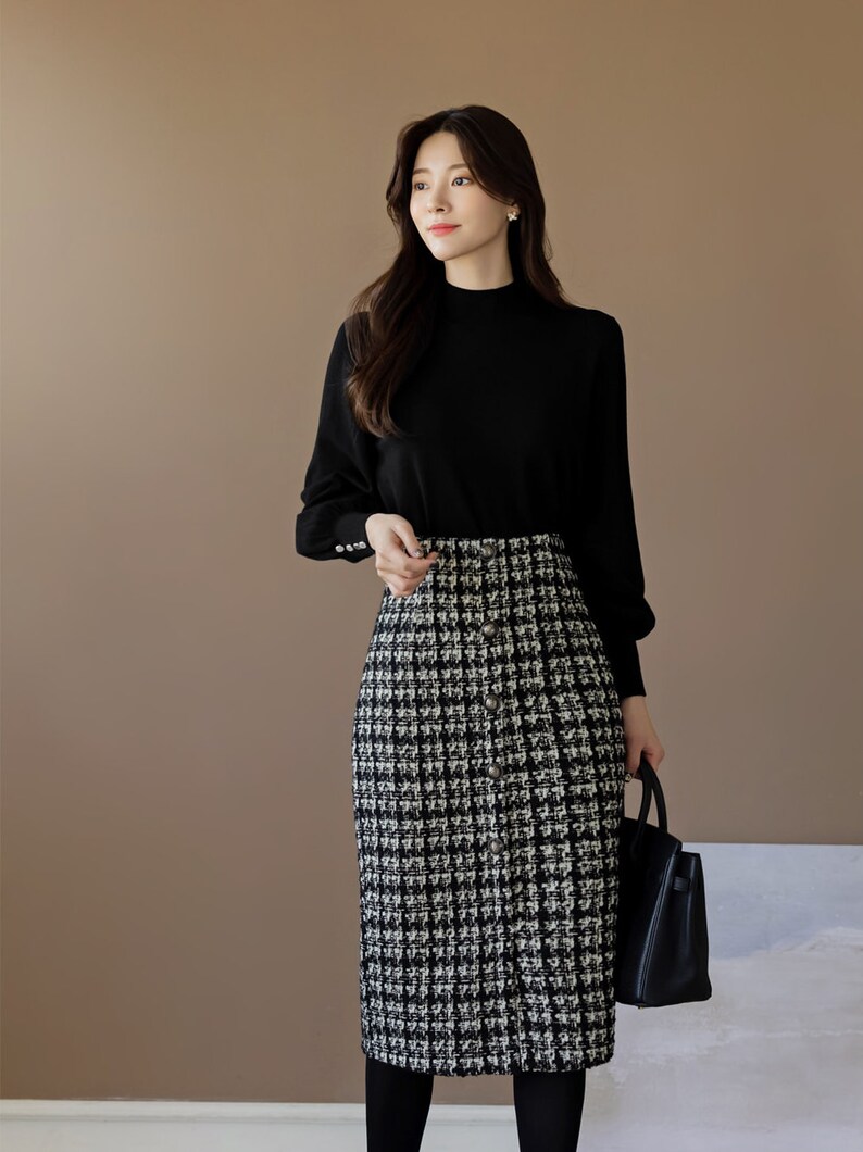 Elegant Retro Slimming Midi Skirt
