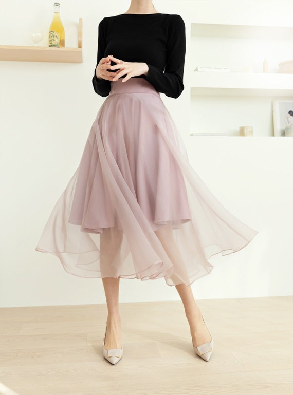 Jupe f minine vas e transparente Jupe de soir e de style cor en