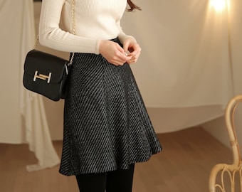 Elegant Feminin Mini Skirt / Korean Style Office Look Skirt / Daily Winter Mini Skirt