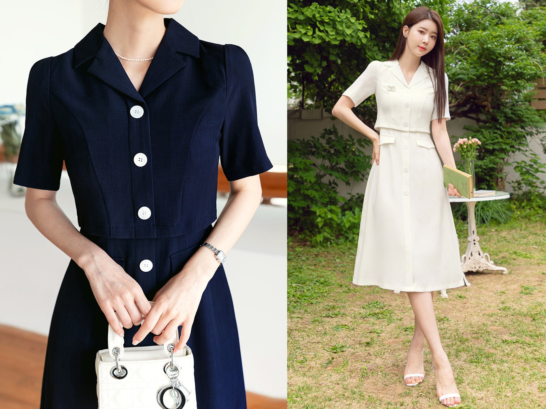 White Formal Dress Korean Style -  Singapore