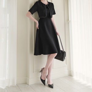 Knit Top Layered Flare Dress