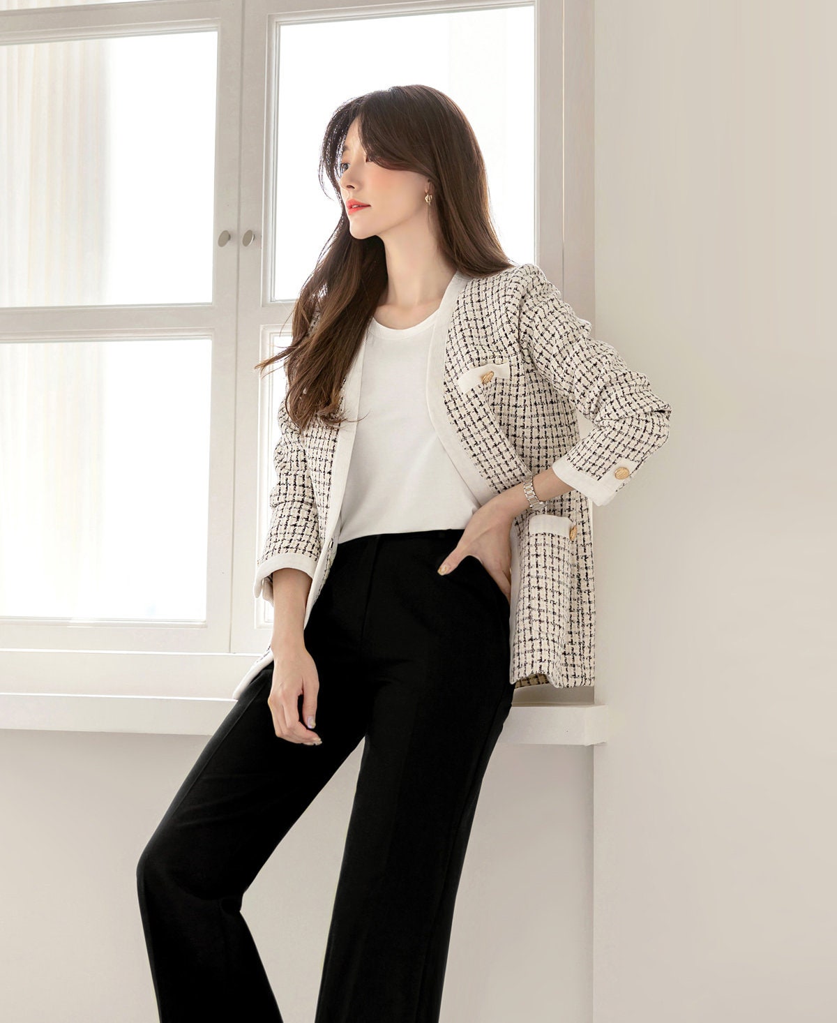 オプティミスティック 即完売品 ROSY LUCE CHECK TWEED JACKET - 通販