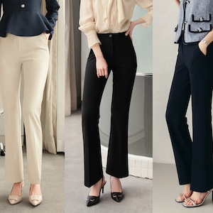 Pantalon bootcut basique pour femme / Pantalon de style coréen, pantalon de bureau décontracté confortable pour homme/femme