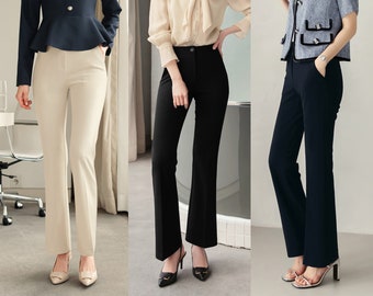 Basic Bootcut Pants for Women / Korean Style Pants, Comfortable Casual Office School Pants for S/S