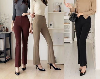 Basic Slimfit Spandex Pants for Women / Korean Style Pants / Comfortable Casual Office School Pants for Spring, Fall