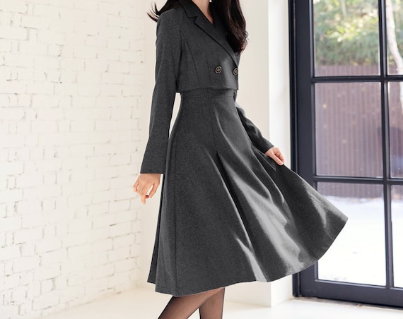 Elegant Classy Trench Coat Dress Korean Style Formal Plus Size Dress  CLD0806 - Etsy