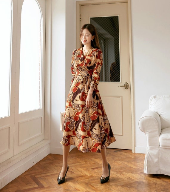 Midi dress korean style online