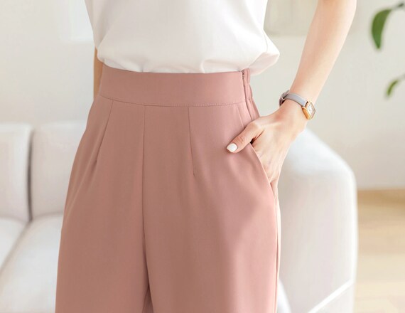 Korean Fashion Black Casual Pants  Casual High Waist Pants Korea