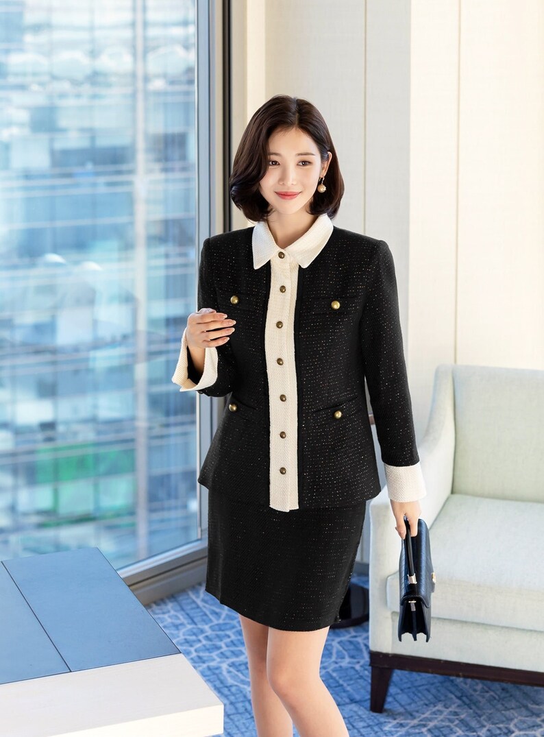 Elegant Tweed Jacket / Korean Style Classic Tweed Jacket Etsy