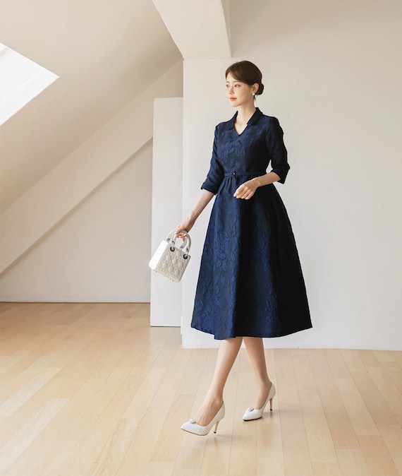Korean blue clearance dress