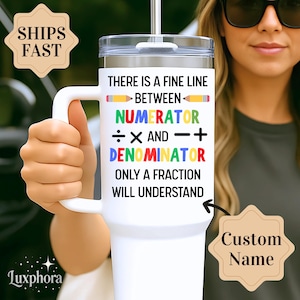 Personalized Math Tumbler: Mathematics Tumblers, Funny Math Teacher Gifts for Mathematicians