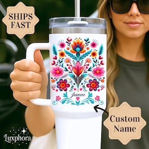 Personalized Mexican Embroidery Tumbler Abuela Gifts Custom Embroidery Gift Ideas Mexican Embroidery Gift for Grandma Embroidery Gifts