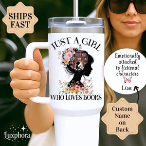 Personalized Bookish 40oz Tumbler Book Lover 40oz Tumblers for Book Lovers Emotionally Attached to Fictional Characters Custom Book Tumbler