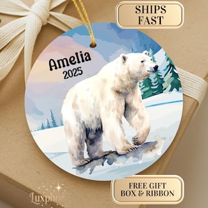 Custom Polar Bear Ornaments Winter Bears Polar Bear Christmas Ornament Polar Bear Gifts Kids Arctic Animals Gifts Polar Bears Christmas