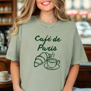 Café de Paris Comfort Colors Shirt: French Travel Tee, Coffee Lover Gift