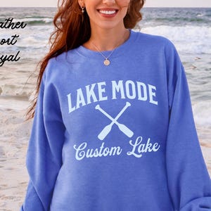 Personalized Lake Mode Sweatshirt: Custom Lake Name Crewneck