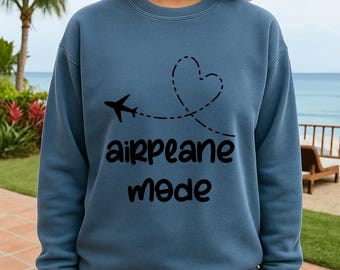 Sudadera con colores cómodos y modo avión: cuello redondo acogedor para viajes