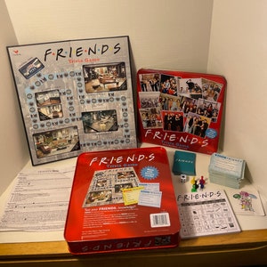 ヴィンテージ-2003 フレンズ トリビア ゲーム 絵カード付き コレクション用 赤缶入り カーディナル社製-完全版(画像参照)-中古