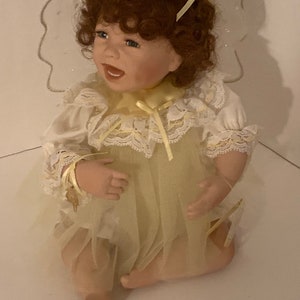 Reduced-1995-Vintage Collectible Ashton-Drake Galleries “I Wish you Happiness” Porcelain angel doll-Original Issue-Artist Julie Good-Kruger
