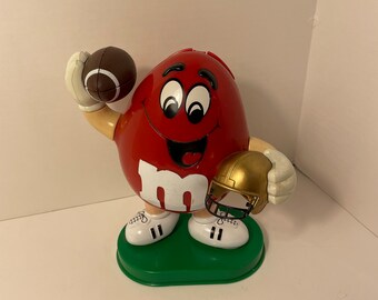 Vintage 1995 Collectible Red M&M Football Candy Dispenser 