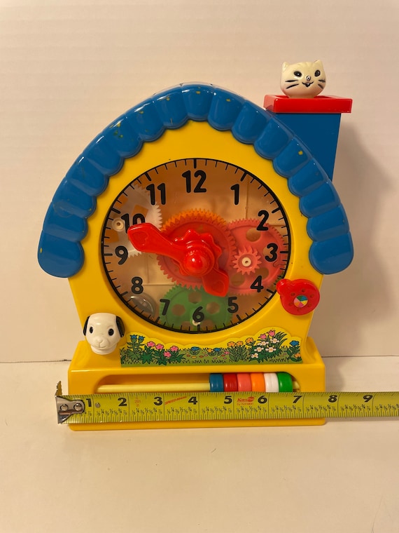 Vintage-2003-redbox-educational Toy Clock-gears-learn to Tell Time
