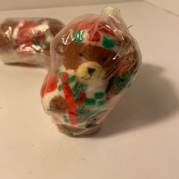 Rare-vintage-1996 Magic Creations-Christmas Candles-Lot of 2-Bears-Good condition-preowned