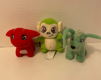 Vintage-collectible-2005-mcdonald's Mini Plush Neopets-light Green