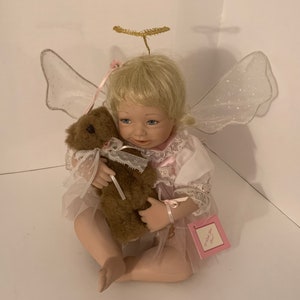 Reduced-1994-Vintage Collectible Ashton-Drake Galleries-All I wish for you collection-PorcelainAngel Doll-Love-Made by Julie Good-Kruger