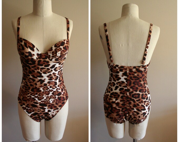 Animal Print One Piece Swimsuit Size 8 Swimwear Resort Etsy