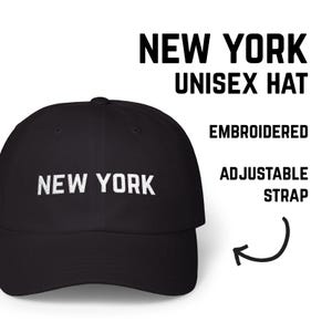 New York Embroidered Hat | NYC Baseball Cap | Minimalist City Hat | Adjustable Dad Hat Gift for Him or Her | New York City Pride Cap
