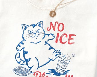 No ICE Please Cat Shirt, Comfort Colors Social Justice Tee,anti-ICE y anti-Trump