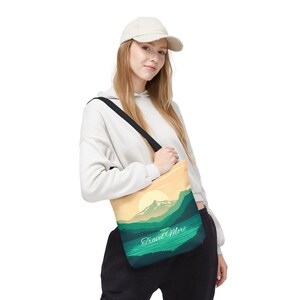 Reisen Sie mehr Canvas-Einkaufstasche - Fernweh umweltfreundlicher Shopper, Urlaubsstrandtasche, Abenteuer Schultertasche, Geschenk für Reiseliebhaber, wiederverwendbar