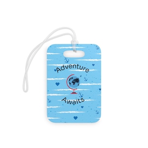 Adventure Awaits Luggage Tags, Travel Tags for Jetsetters, Suitcase Labels, Vacation Accessories, Gift for Travelers, Customized [...]