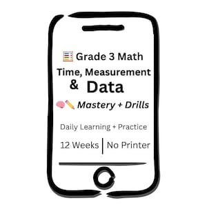 Matemáticas de 3.er grado: Dominio del tiempo, la medición y los datos + Ejercicios / Programa completo de 12 semanas