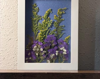 Pudełko z suszonymi kwiatami i inspirującym cytatem (5 x 7 cali)