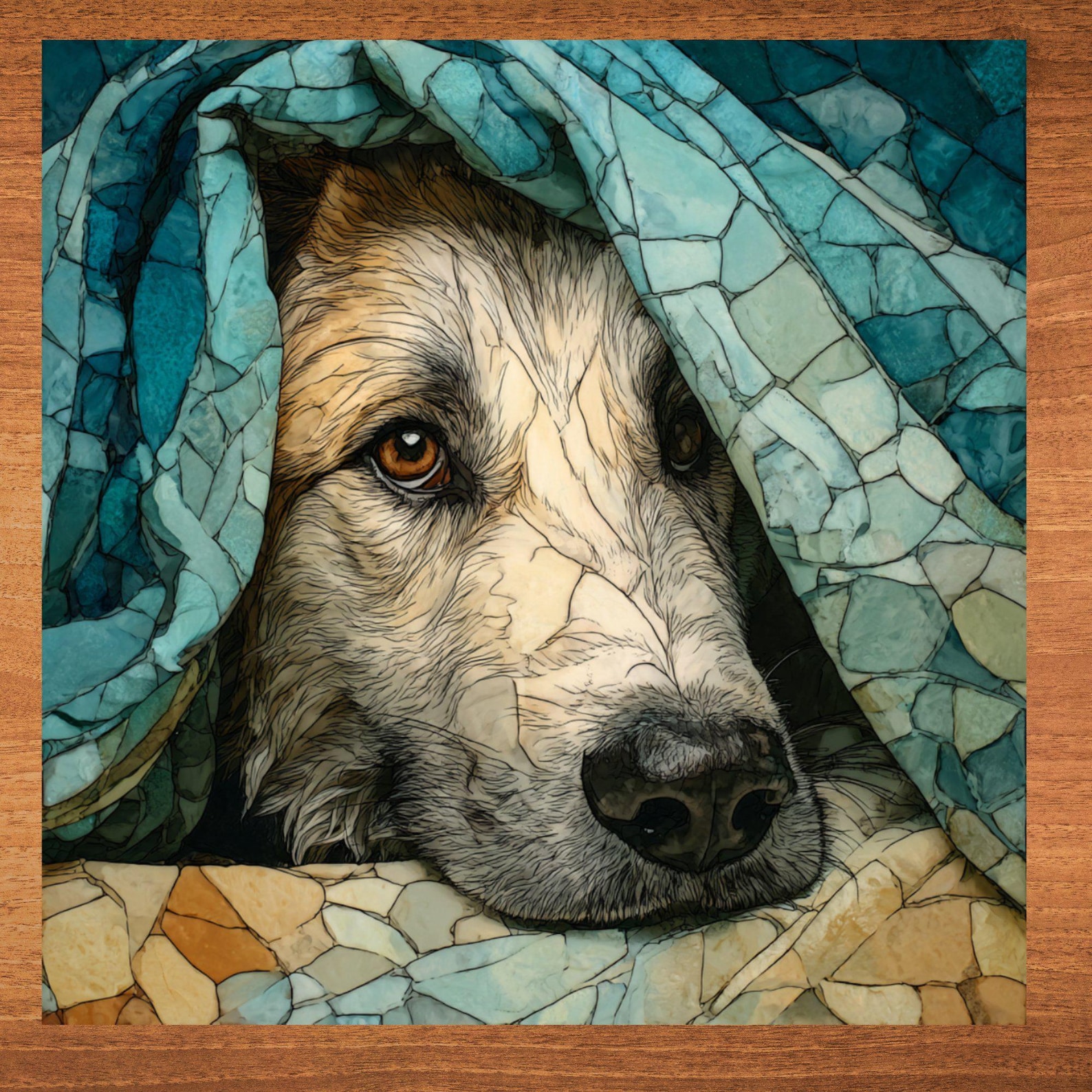 Anatolian Shepherd Under the Blanket Ceramic Tile