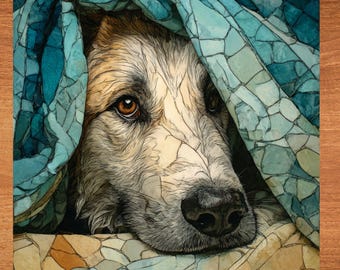 Anatolian Shepherd Under the Blanket Ceramic Tile thumbnail 1