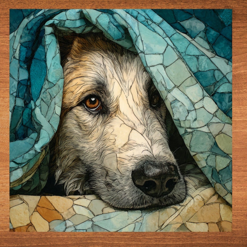 Anatolian Shepherd Under the Blanket Ceramic Tile