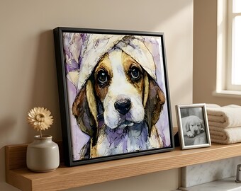 Beagle Spa Dog Ceramic Tile thumbnail 1