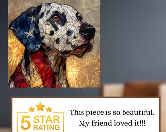 Dalmatian USA Flag Patriotic Dog Ceramic Tile thumbnail 4