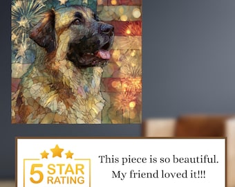 Anatolian Shepherd USA Flag Patriotic Dog Ceramic Tile thumbnail 4
