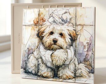 Coton de Tulear Spa Dog Ceramic Tile thumbnail 3