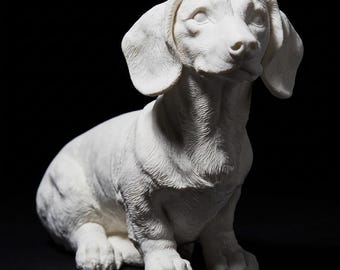 Dachshund Realistic Seated Dog Statue thumbnail 2