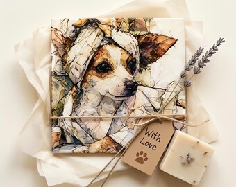 Chiweenie Spa Dog Ceramic Tile thumbnail 2
