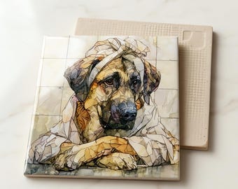 Anatolian Shepherd Spa Dog Ceramic Tile thumbnail 3