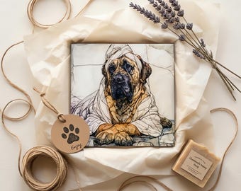 English Mastiff Spa Dog Ceramic Tile thumbnail 2