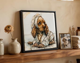 English Cocker Spaniel Spa Dog Ceramic Tile thumbnail 1