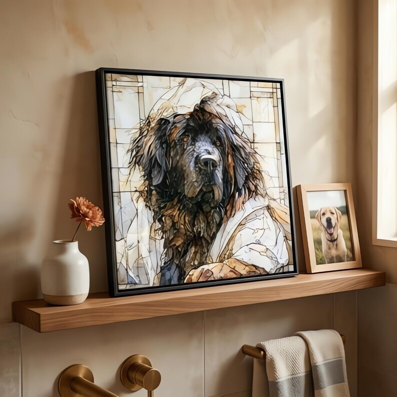 Newfoundland Spa Dog Ceramic Tile