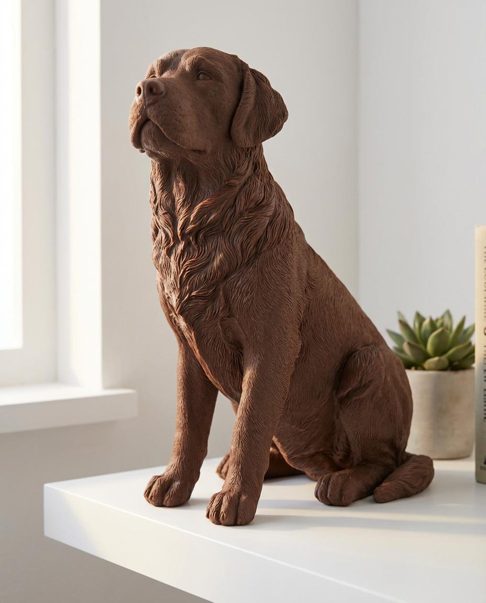 Labrador Retriever Realistic Seated Dog Statue